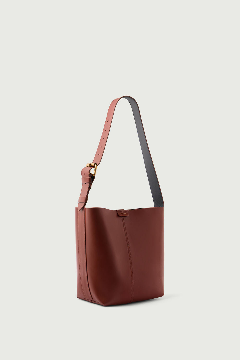 Bolso Saudade Mini - Caoba/Negro - Cuero - Mujer