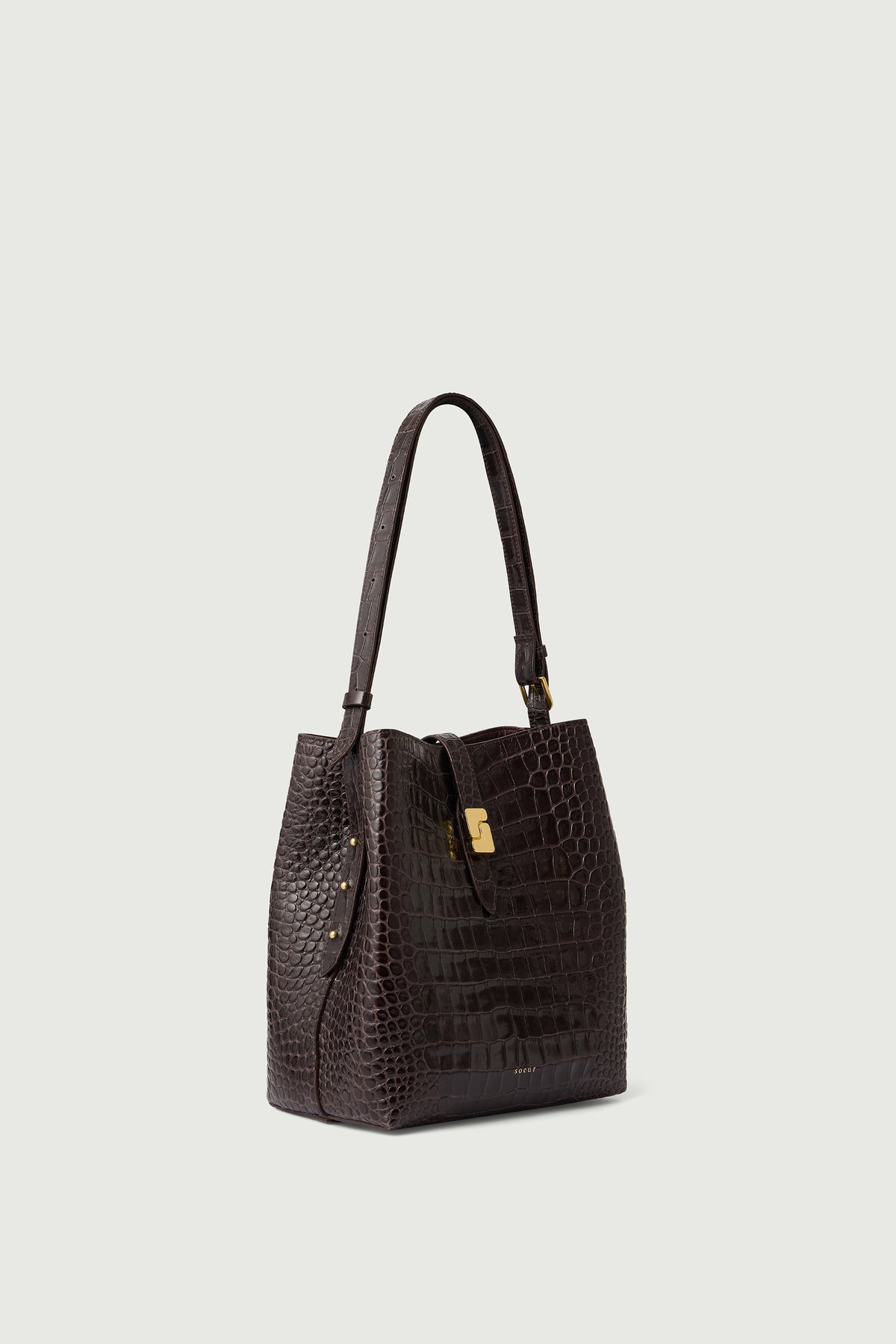 SAC BELLO MARRON FONCÉ CROCO