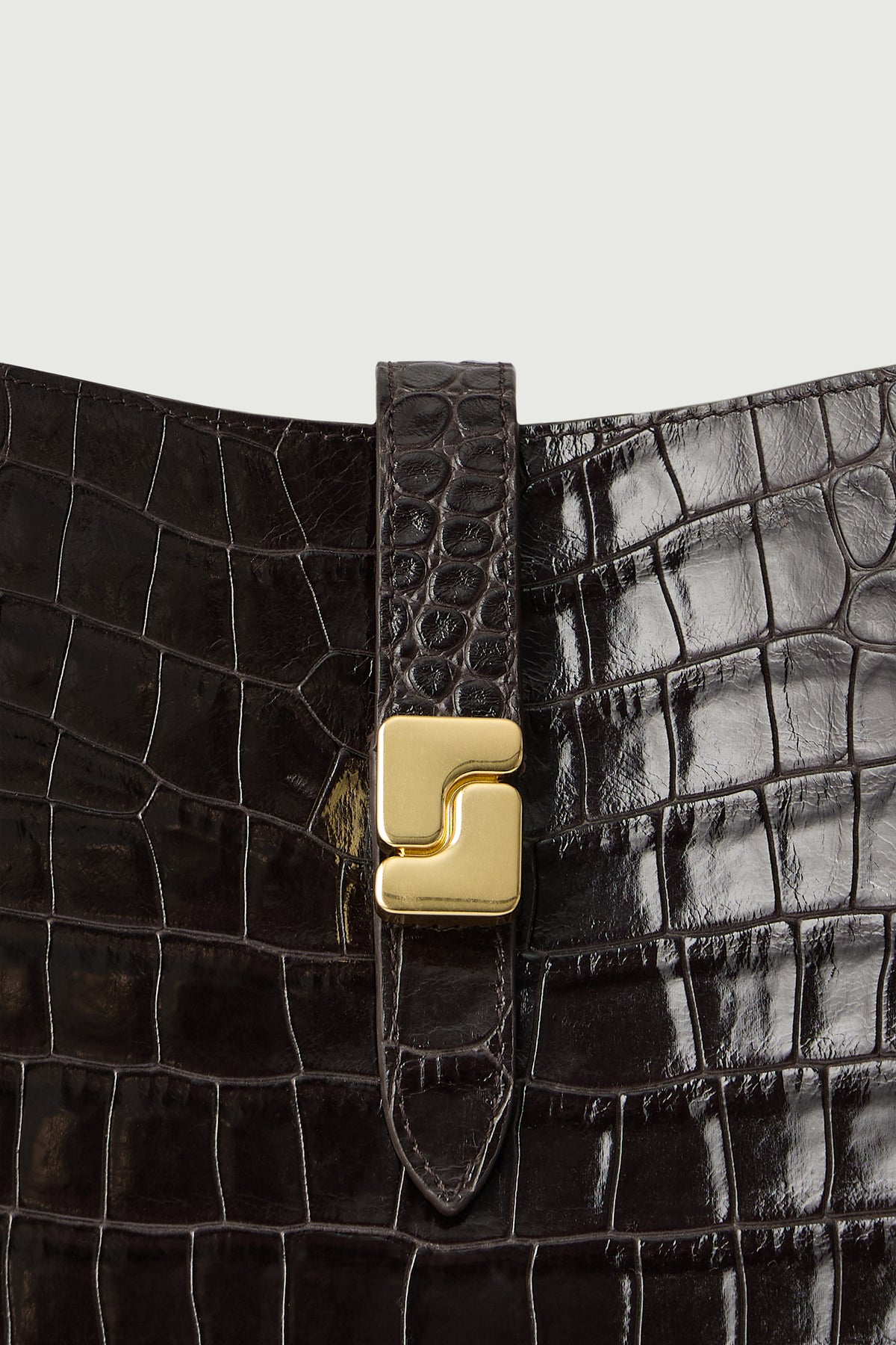 SAC BELLO MARRON FONCÉ CROCO vue 4