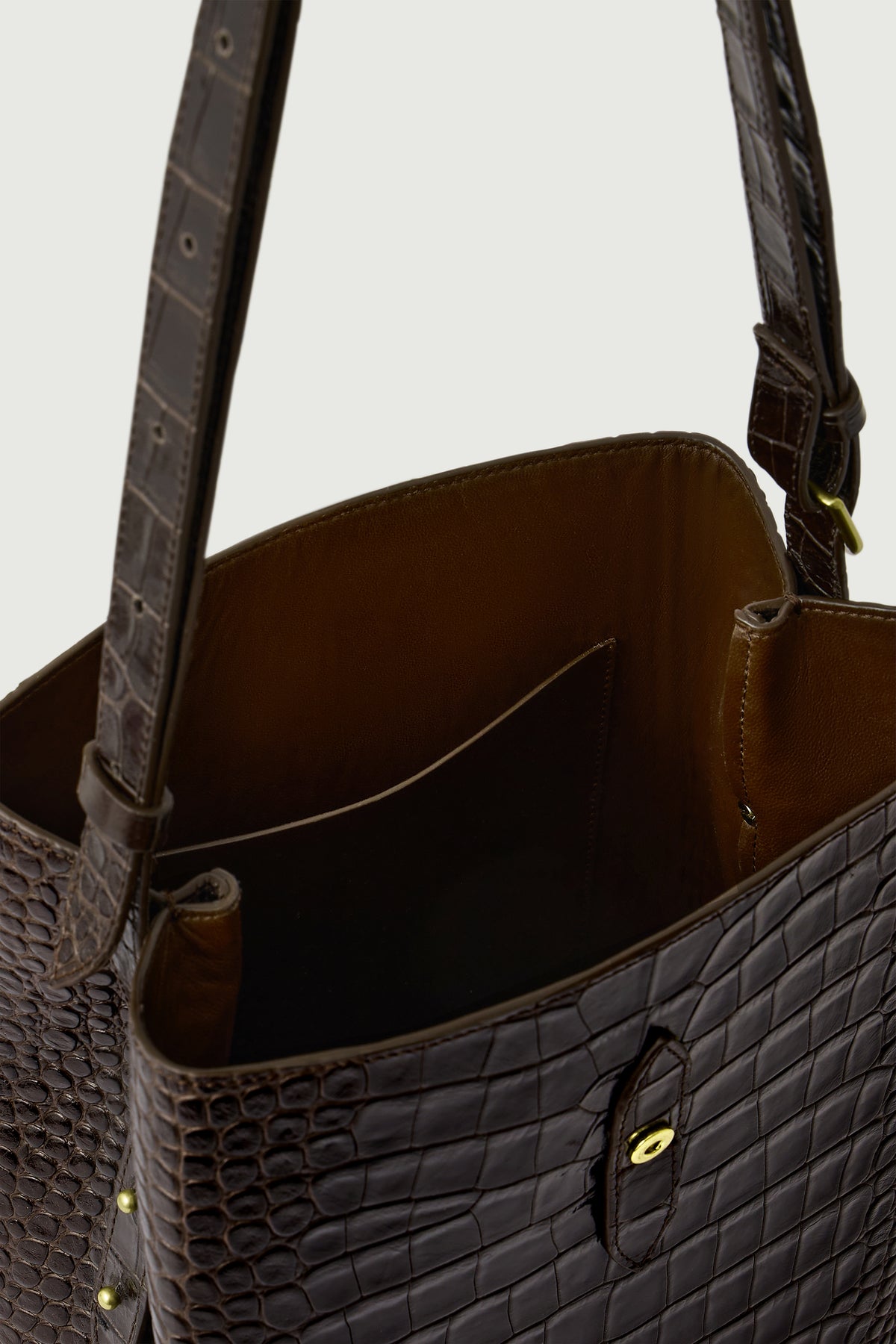 SAC BELLO MARRON FONCÉ CROCO