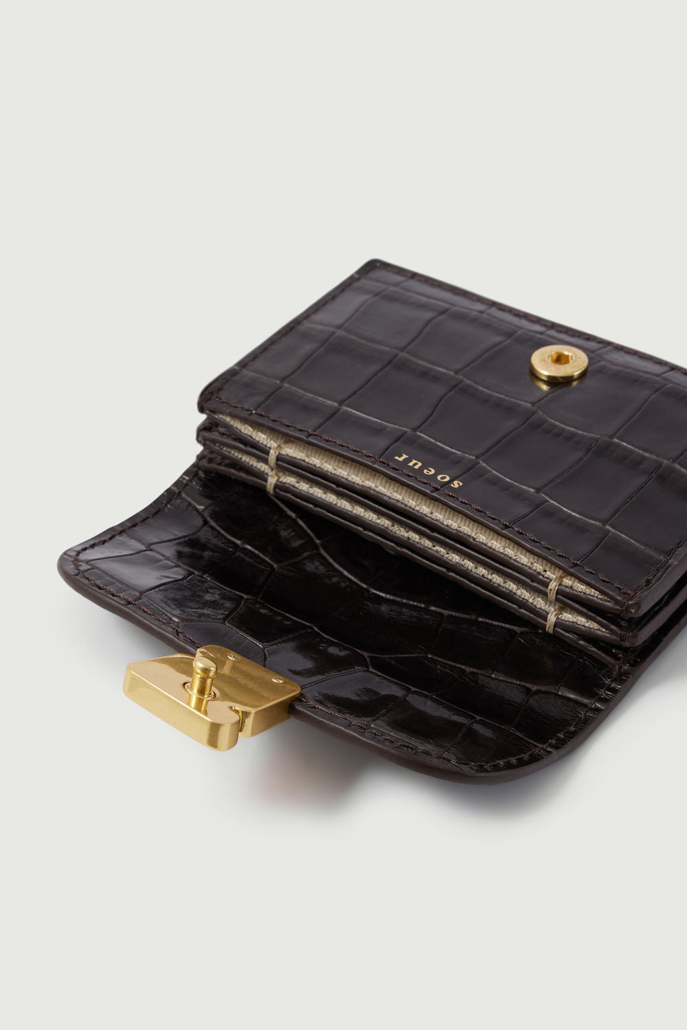 Porte-Cartes Aube - Marron Foncé - Cuir - Femme vue 3