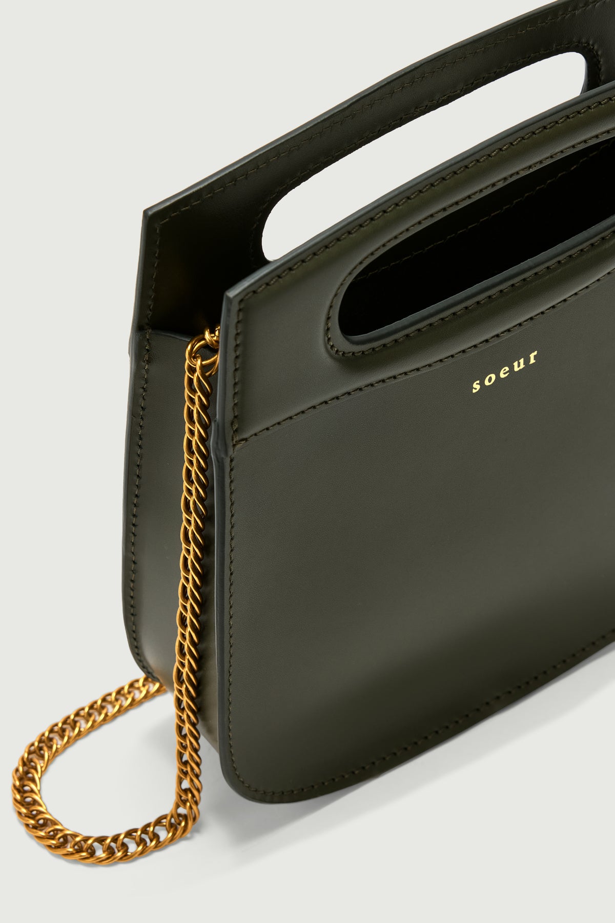Sac Cheri Mini - Vert Militaire - Cuir - Femme