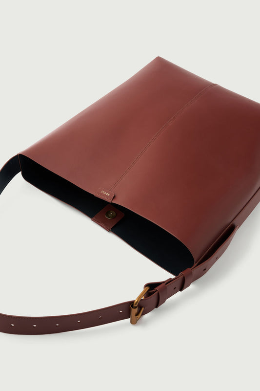 Bolso Saudade - Caoba/Negro - Cuero - Mujer