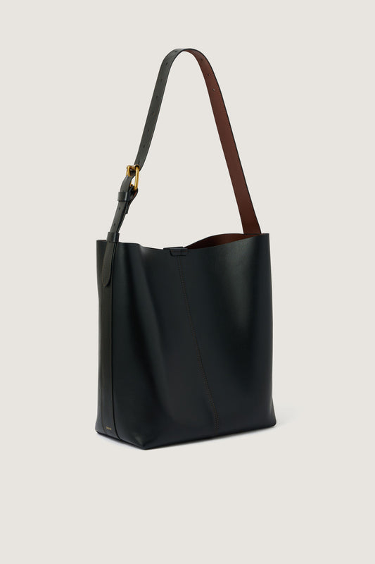 Bolso Saudade - Negro/Coñac - Cuero - Mujer