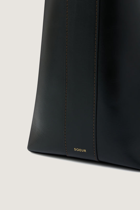 Bolso Saudade - Negro/Coñac - Cuero - Mujer