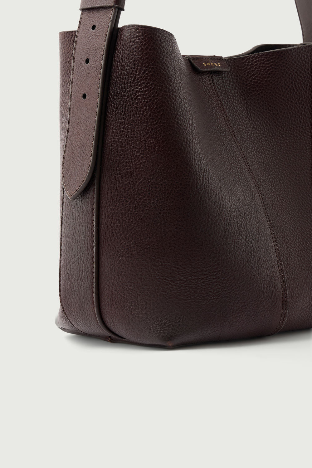 Bolso Saudade Mini - Marrón Oscuro - Cuero - Mujer vue 3