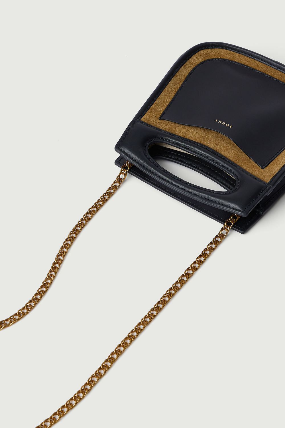 Sac Cheri Mini - Bronze/Noir - Cuir - Femme vue 4