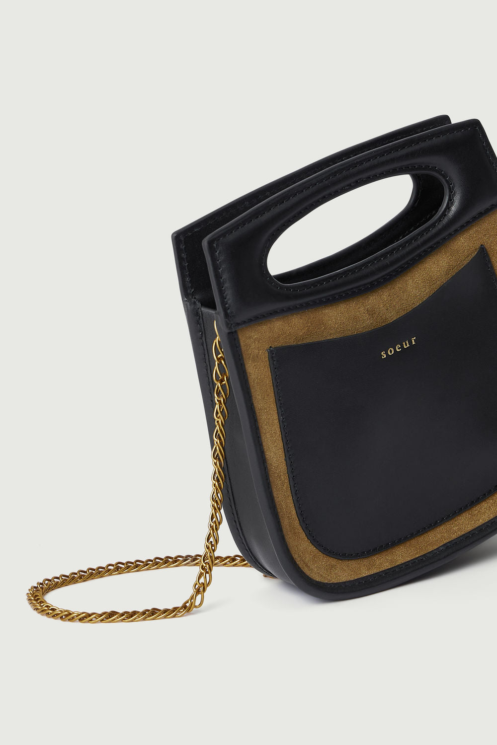 Sac Cheri Mini - Bronze/Noir - Cuir - Femme