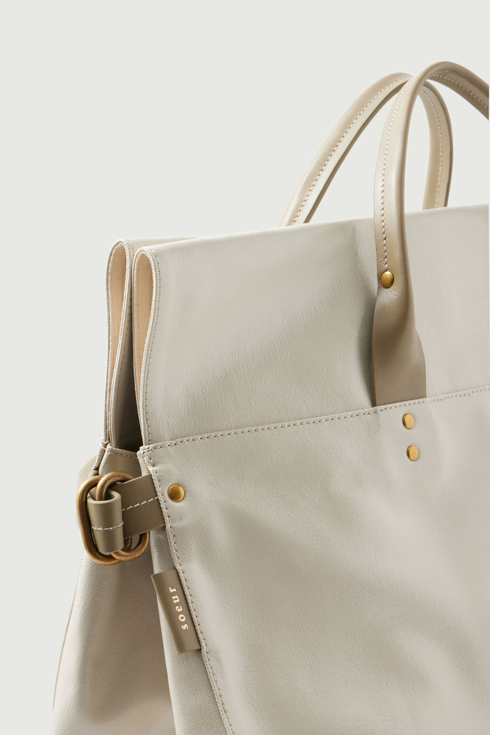 Britain tote bag – Sandstone/Sage – Leather – Women vue 5