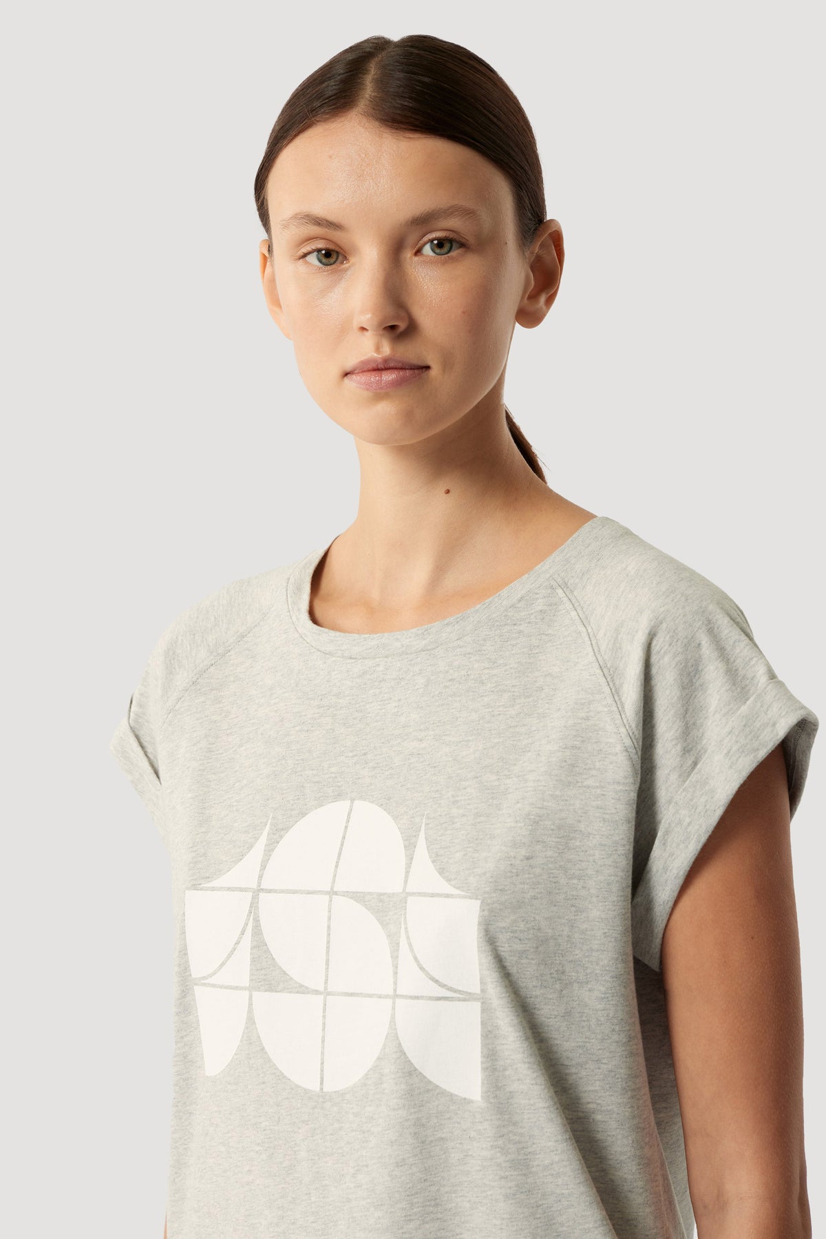 Camiseta Valentina - Gris jaspeado - Algodón - Mujer
