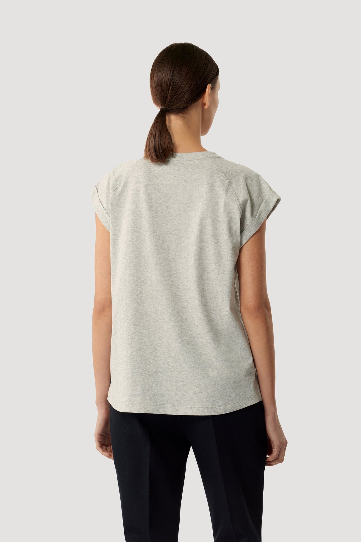 Camiseta Valentina - Gris jaspeado - Algodón - Mujer vue 2
